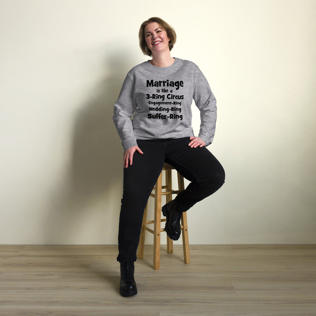 Marriage Is A 3 - Ring Circus Unisex organic sweatshirt - Marjan Design Store